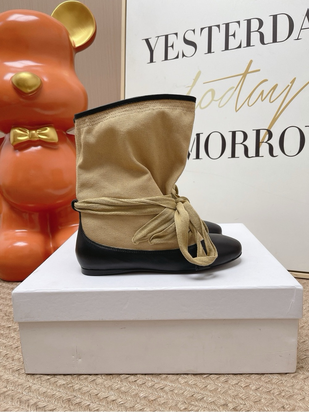Isabel Marant Tan and Black Wrap Lace-Up Boots - Picture 2 of 8